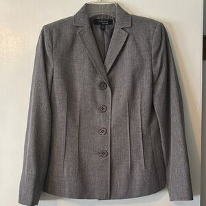 Collections by Le Suit Women’s Pleated Front/ Back Charcoal Pantsuit